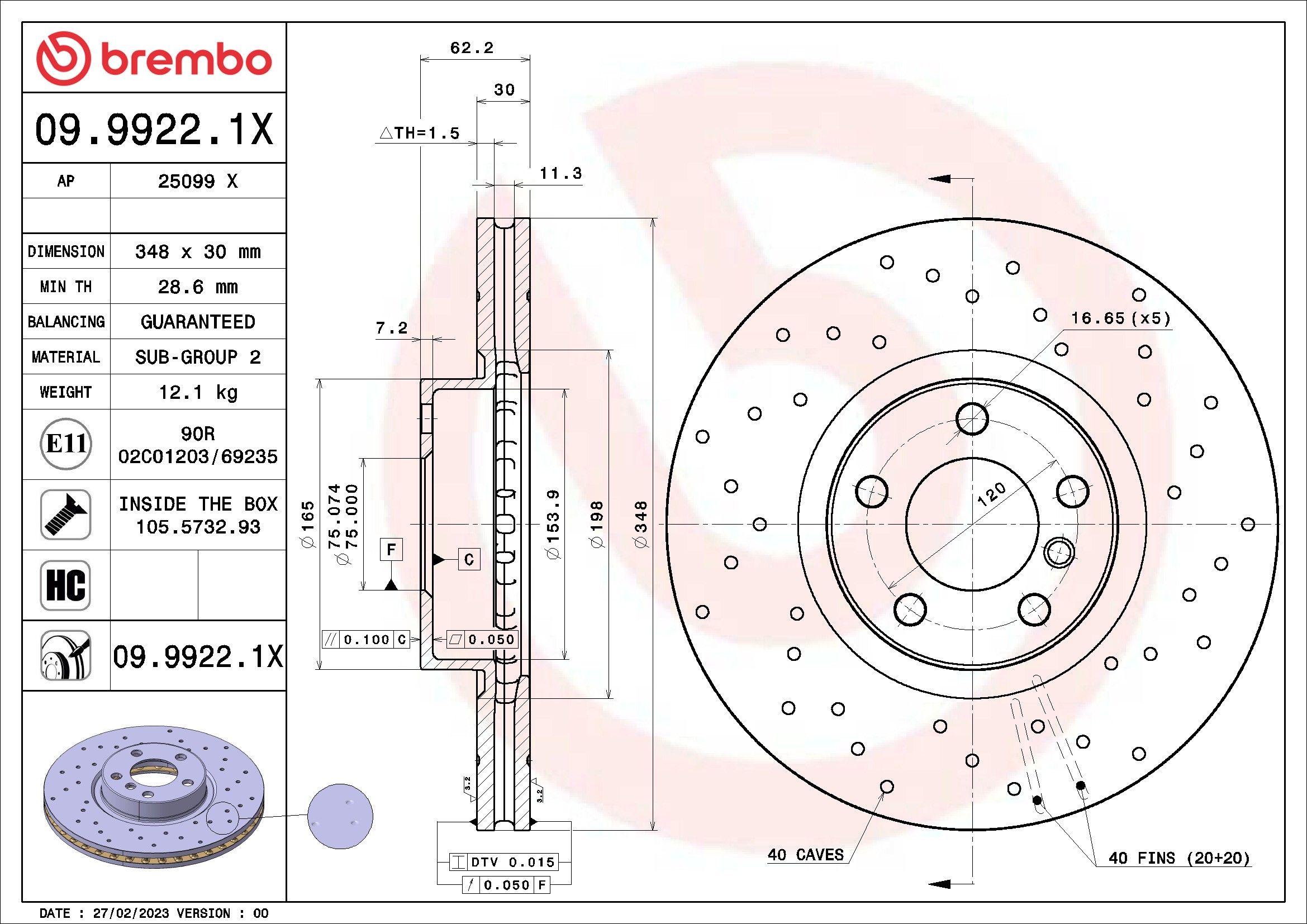 2010, 2009, 2008 BMW X6 Disc Brake Rotor