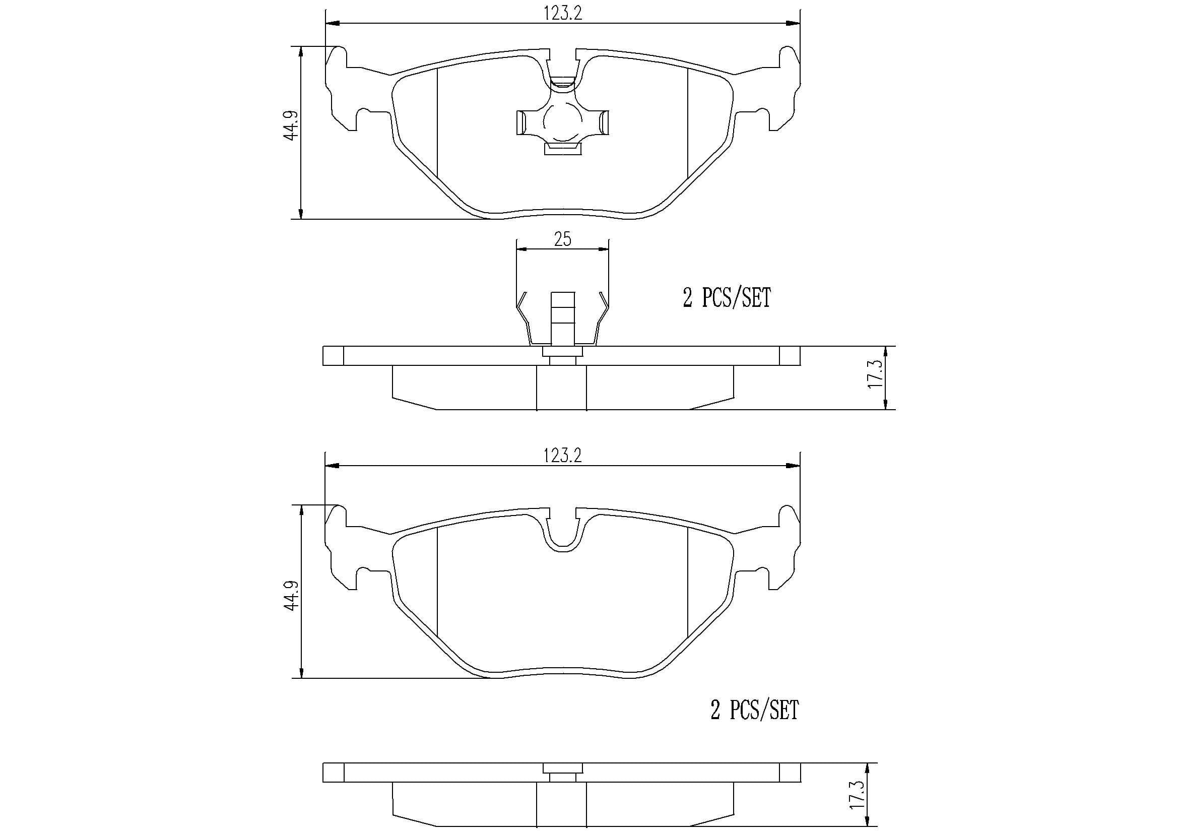 1999, 1998, 1997, 1996, 1995, 1994, 1993, 1992, 1991, 1990 BMW M3 Disc Brake Pad Set