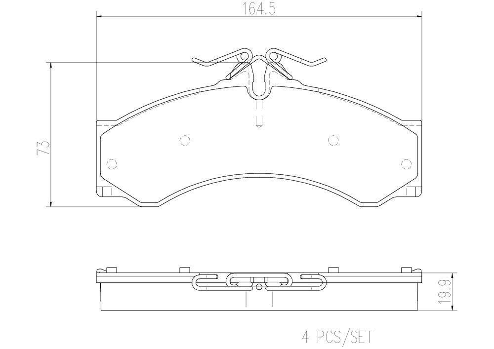 2006, 2005, 2004, 2003 Dodge Sprinter 3500 2500 Disc Brake Pad Set