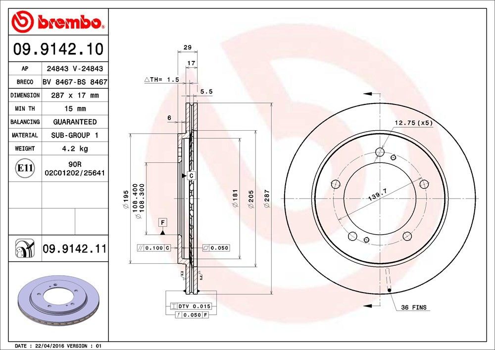 2004, 2003, 2002, 2001, 2000, 1999 Chevrolet Tracker Disc Brake Rotor