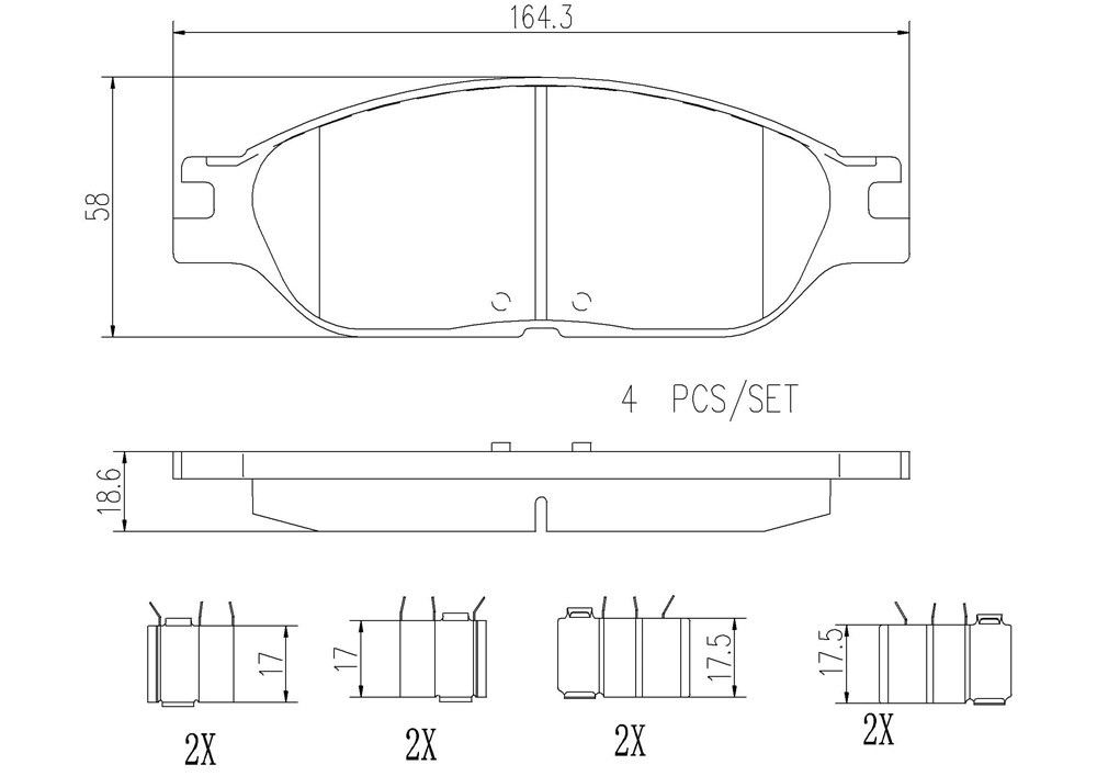 2003, 2002, 2001, 2000, 1999 Ford Windstar Disc Brake Pad Set