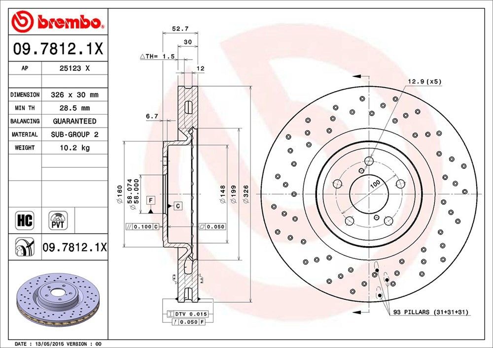 2020, 2019, 2018, 2017 Subaru BRZ Disc Brake Rotor