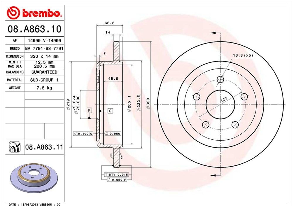 2010, 2009, 2008, 2007, 2006 Jeep Commander Disc Brake Rotor