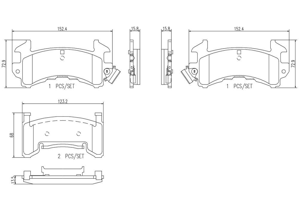 1991 GMC Syclone Disc Brake Pad Set