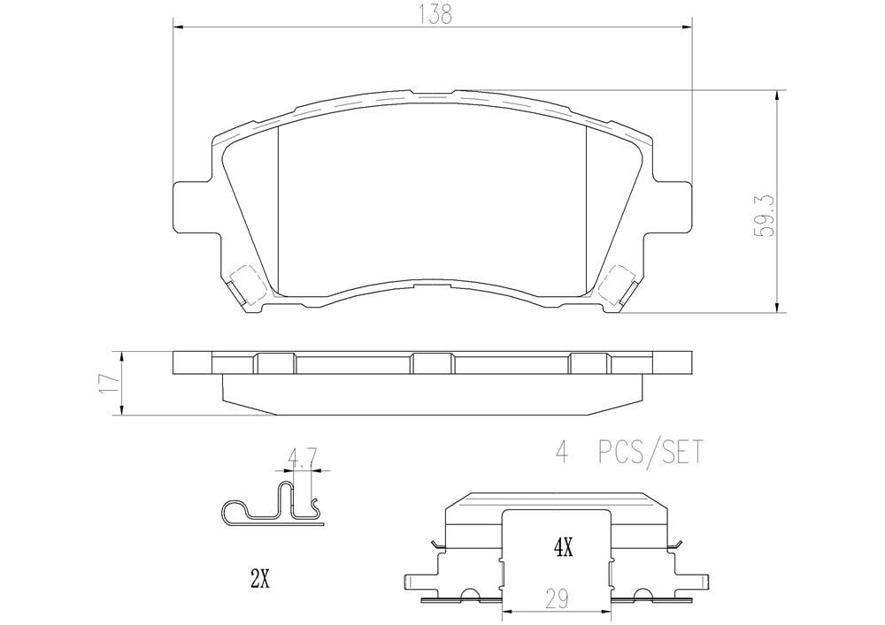 2002, 2001, 2000, 1999, 1998, 1997 Subaru Legacy Disc Brake Pad Set