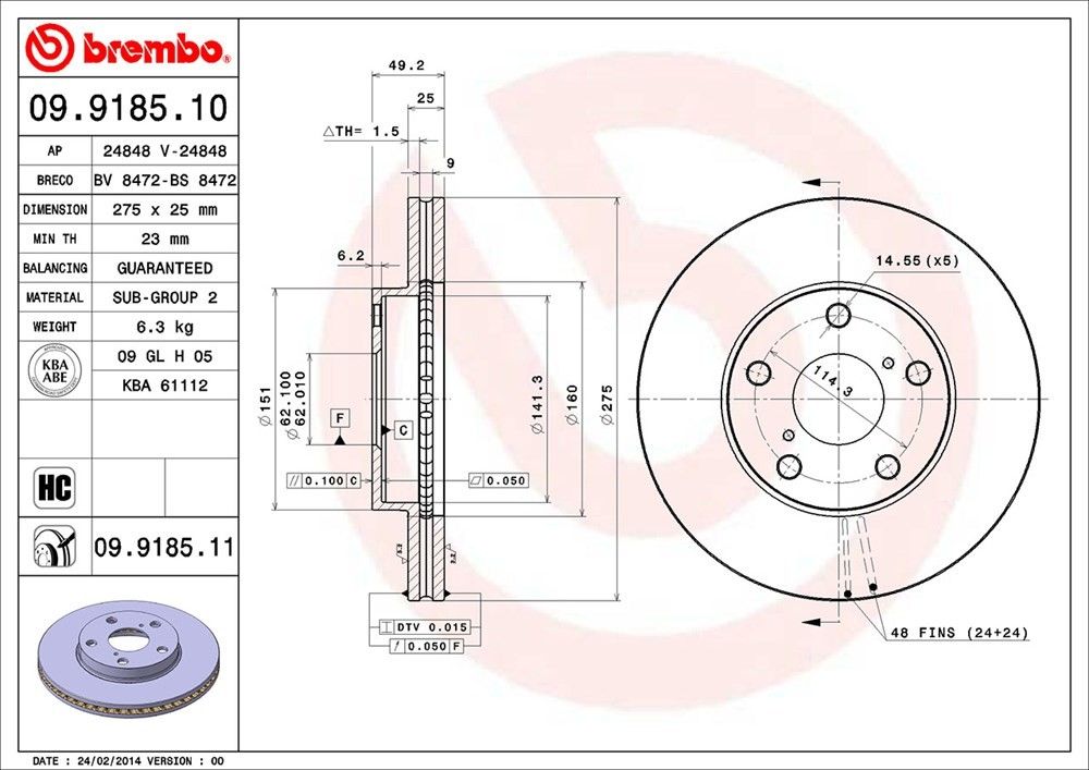 2005, 2004, 2003, 2002, 2001 Toyota RAV4 Disc Brake Rotor