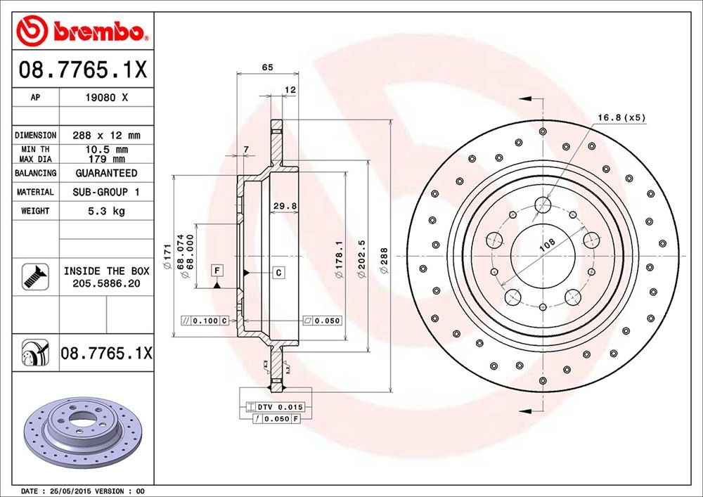 2006, 2005, 2004, 2003, 2002, 2001, 2000, 1999 Volvo S80 Disc Brake Rotor