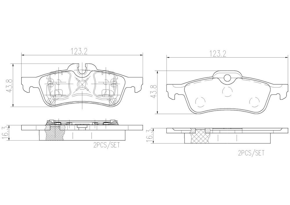 2008, 2007, 2006, 2005, 2004, 2003, 2002 Mini Cooper Disc Brake Pad Set