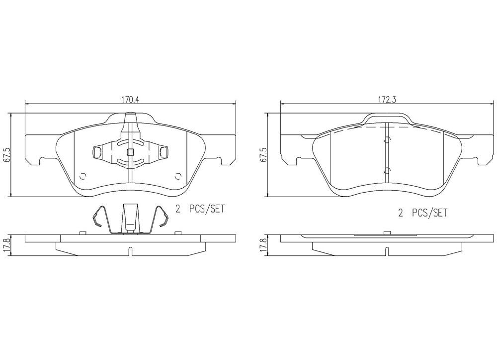 2012, 2011 Ford Escape Disc Brake Pad Set