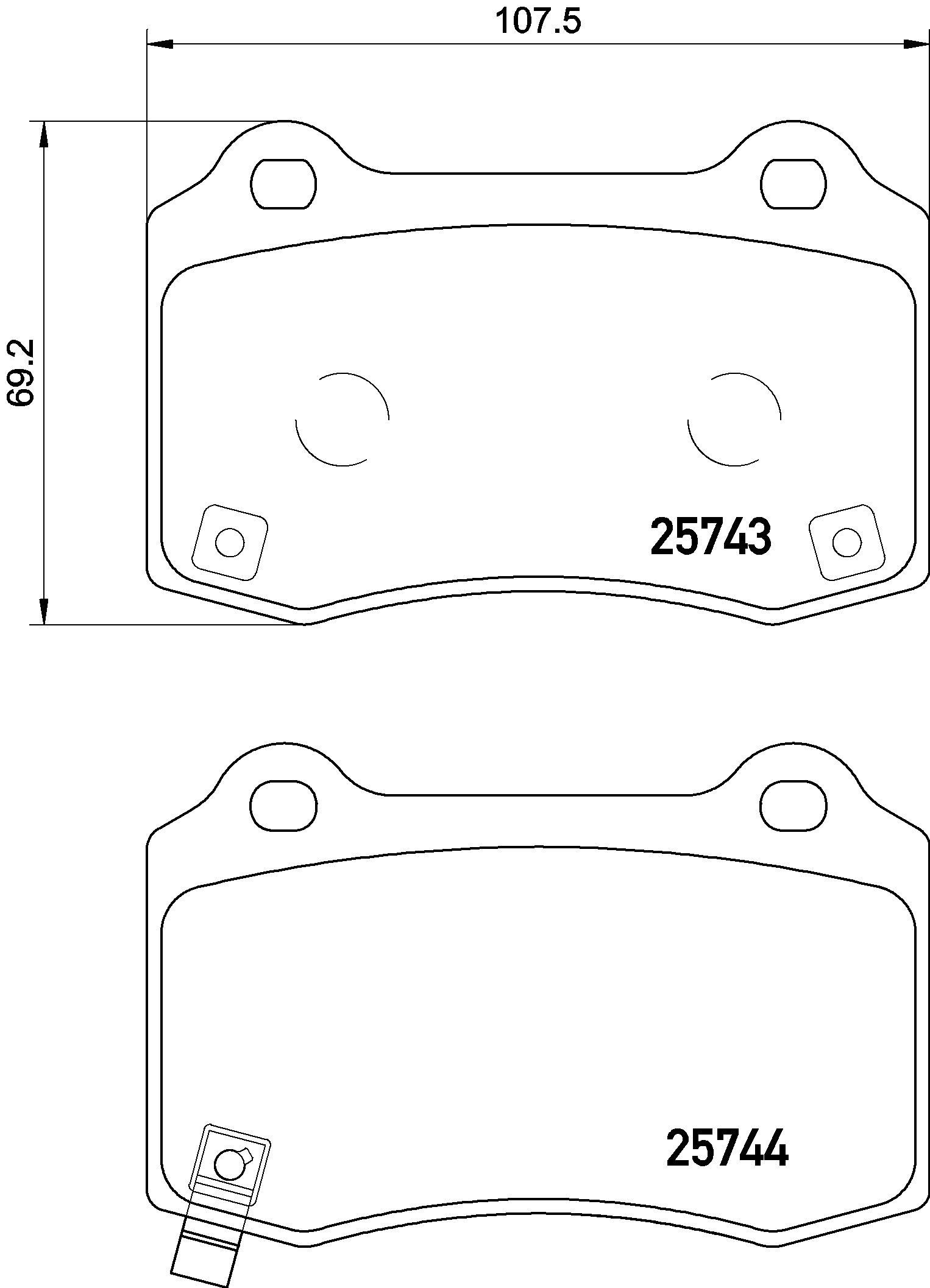 2021, 2020, 2019, 2018, 2017, 2016, 2015, 2014, 2013, 2012 Tesla S Coupe Disc Brake Pad Set