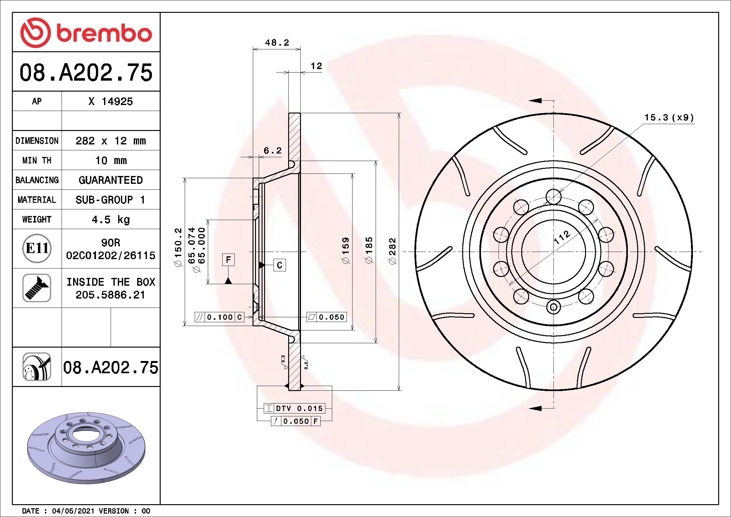 2013, 2012, 2011, 2010, 2009, 2008, 2007, 2006 Audi A3 Disc Brake Rotor