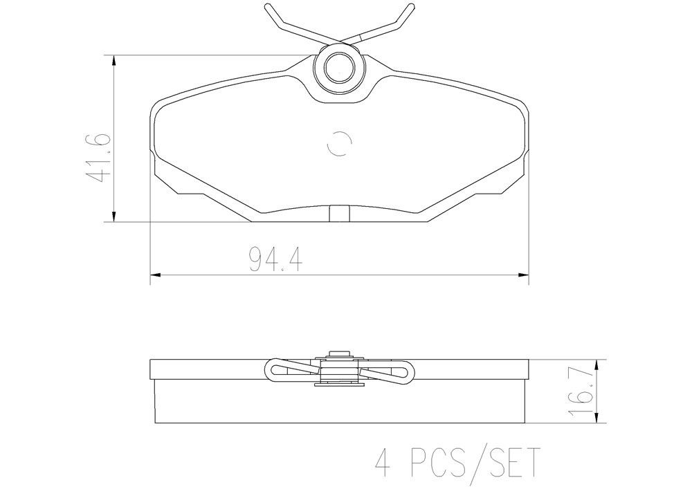 2005, 2004, 2003, 2002, 2001, 2000, 1999, 1998, 1997, 1996, 1995, 1994, 1993 Mercury Sable Disc Brake Pad Set