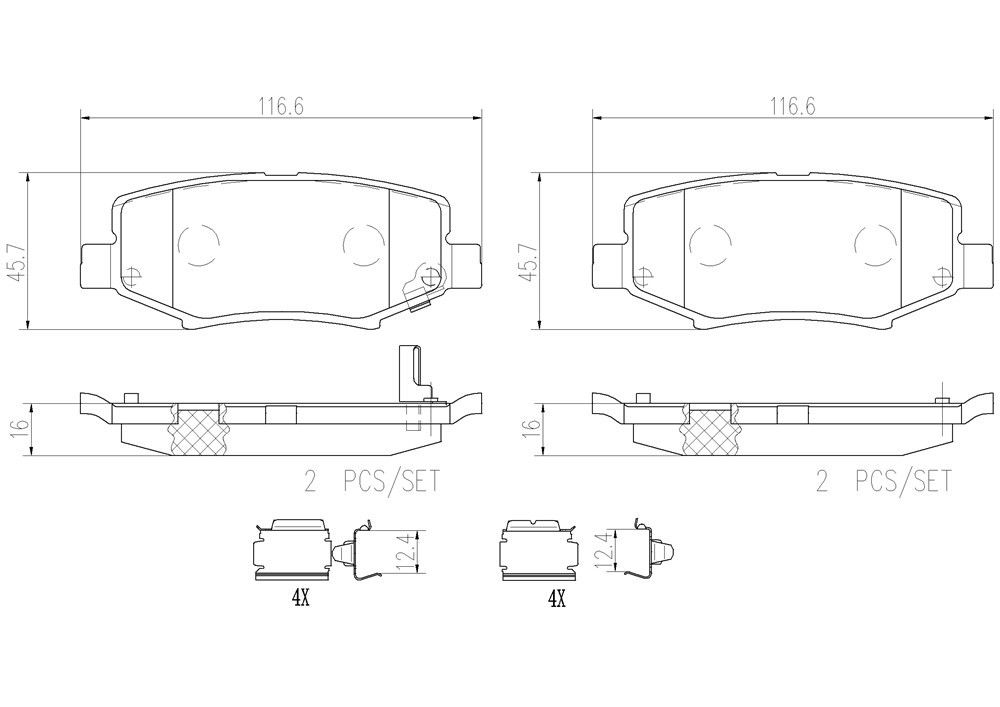 2011, 2010, 2009, 2008, 2007 Dodge Nitro Disc Brake Pad Set