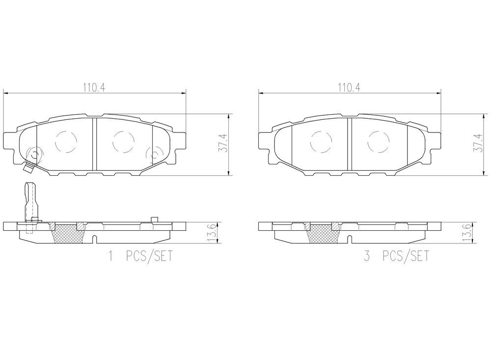 2018, 2017, 2016, 2015, 2014, 2013, 2012, 2011, 2010, 2009 Subaru Forester Disc Brake Pad Set