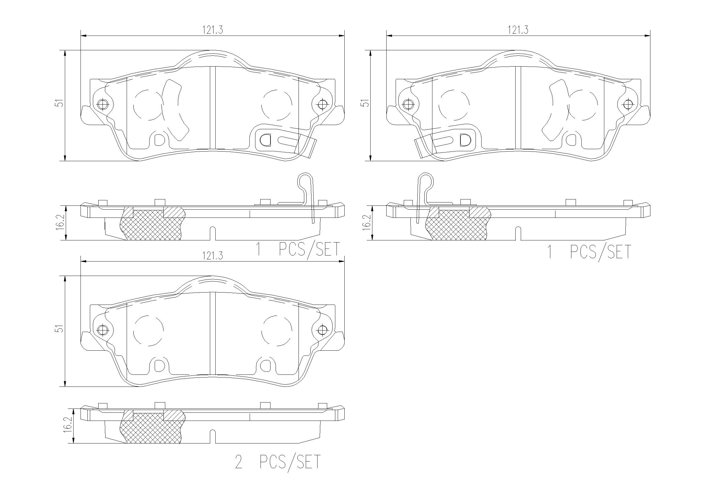 2017, 2016, 2015, 2014, 2013, 2012, 2011 Chevrolet Caprice Disc Brake Pad Set