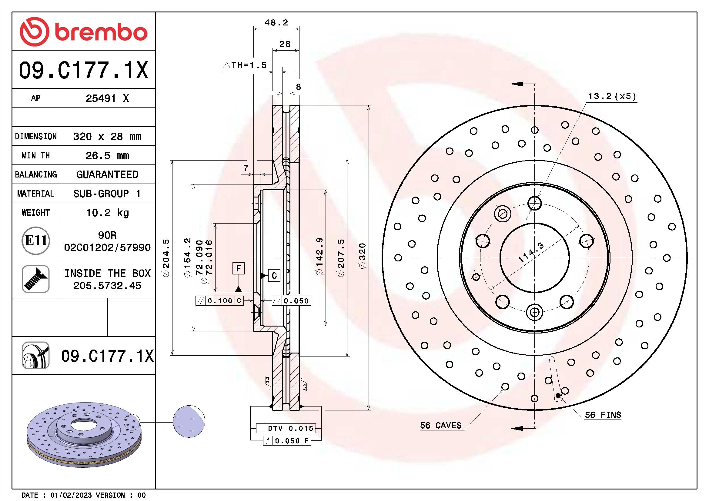 2015, 2014, 2013, 2012, 2011, 2010, 2009, 2008, 2007 Mazda CX-9 Disc Brake Rotor