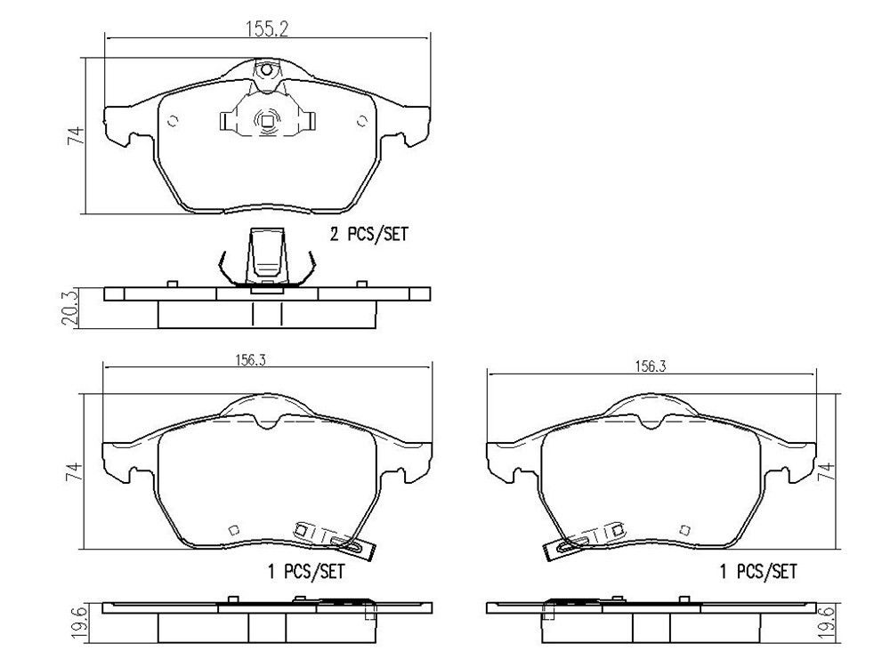 1998, 1997 Saab 900 Disc Brake Pad Set