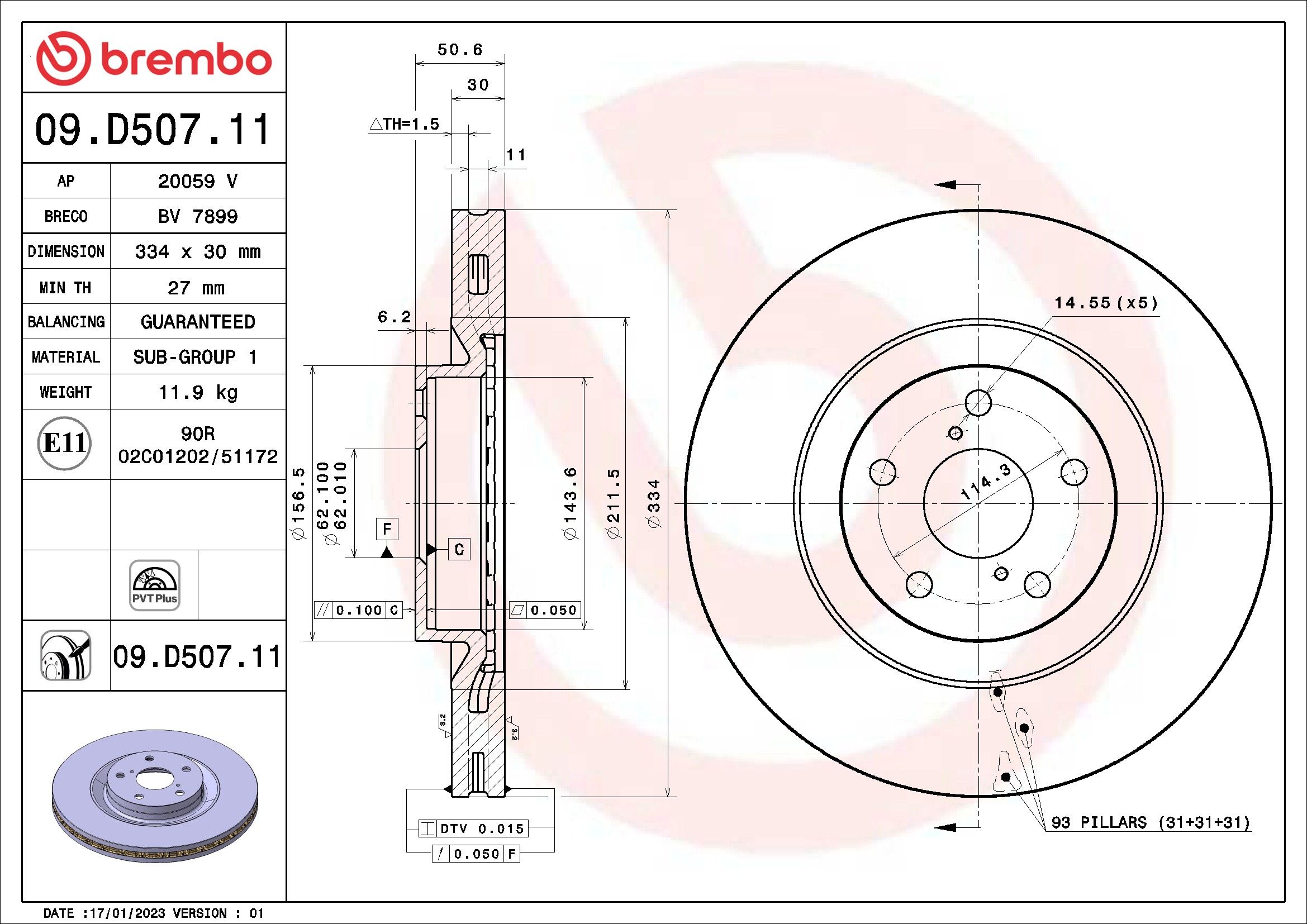 2020, 2019, 2018, 2017, 2016, 2015, 2014, 2013, 2012, 2011 Lexus GS350 Disc Brake Rotor