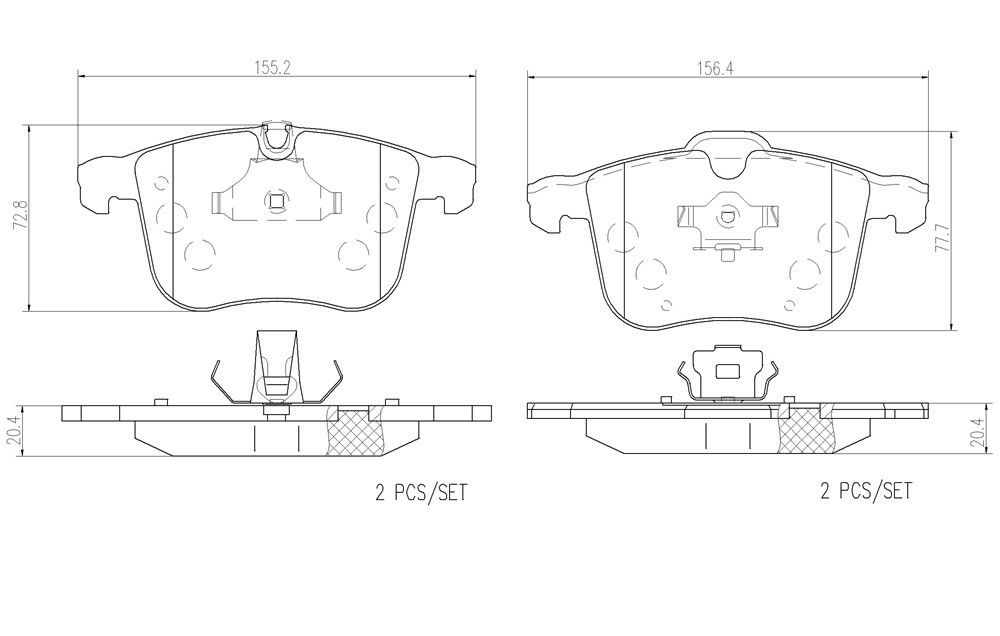 2011, 2010, 2009, 2008, 2007, 2006, 2005, 2004, 2003 Saab 9-3 Disc Brake Pad Set