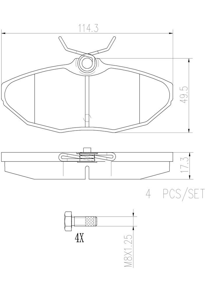 2006, 2005, 2004, 2003, 2002, 2001, 2000 Lincoln LS Disc Brake Pad Set