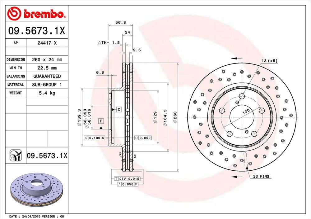 2001, 2000, 1999, 1998, 1997, 1996, 1995, 1994, 1993, 1992, 1991, 1990 Subaru Legacy Disc Brake Rotor