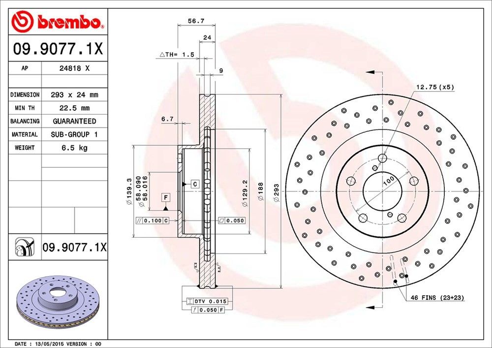 2005, 2004, 2003, 2002, 2001, 2000 Subaru Outback Disc Brake Rotor