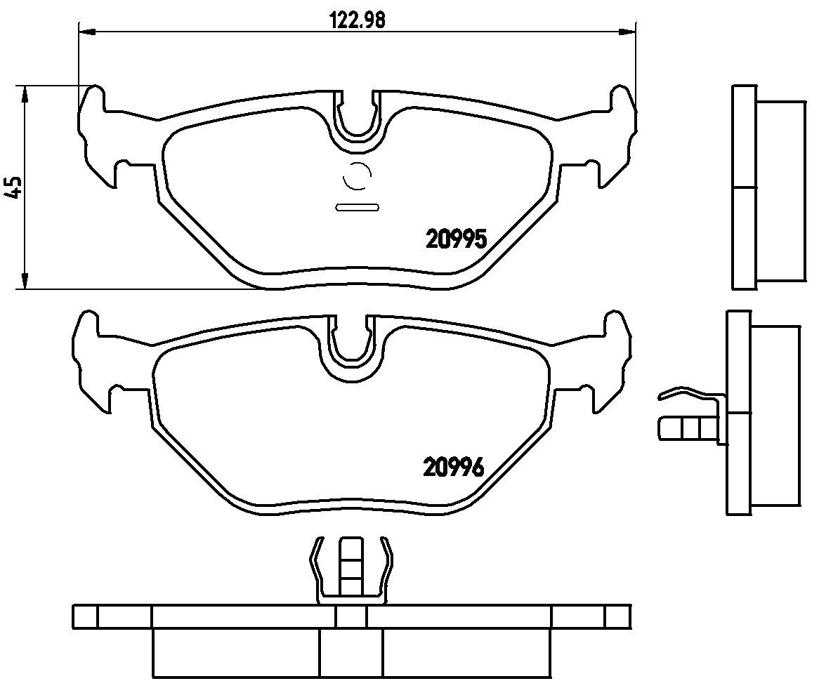 1999, 1998, 1997, 1996, 1995, 1994, 1993, 1992, 1991, 1990 BMW M3 Disc Brake Pad Set