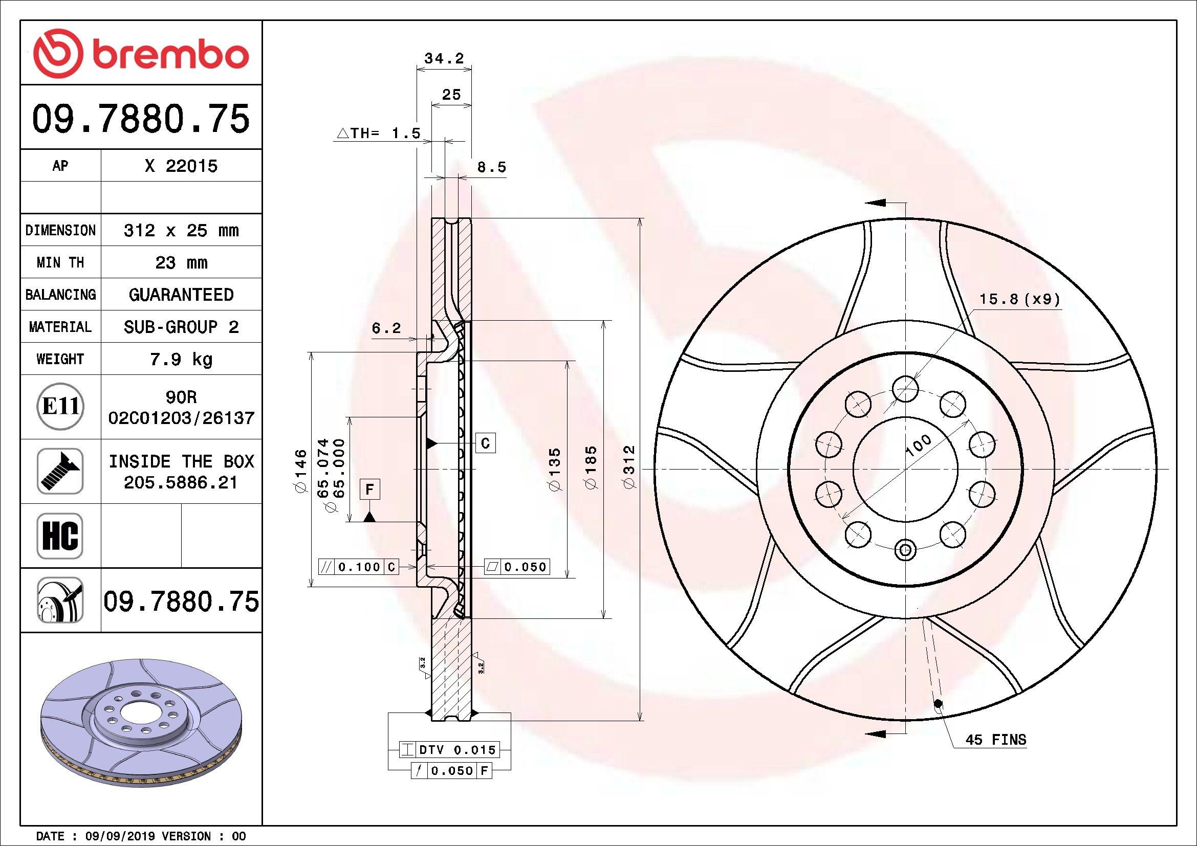 2006, 2005, 2004, 2003, 2002, 2001, 2000 Audi TT Disc Brake Rotor