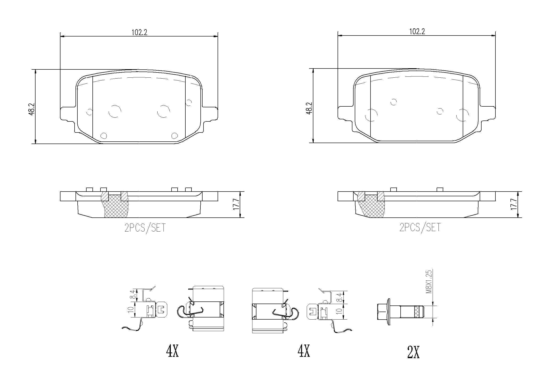 2022, 2021, 2020 Ford Police Interceptor Utility Disc Brake Pad Set