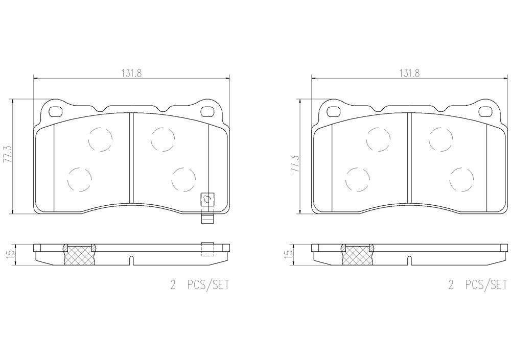 2021, 2020, 2019, 2018, 2017, 2016, 2015, 2014 Subaru WRX Disc Brake Pad Set