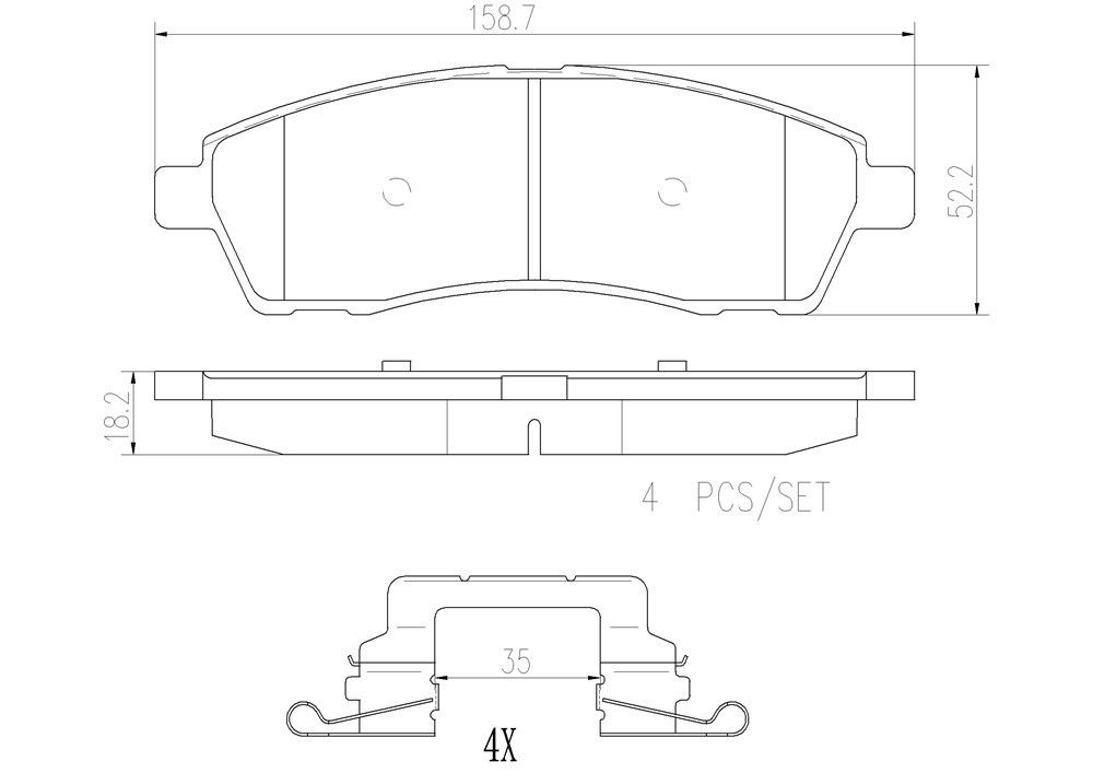 2005, 2004, 2003, 2002, 2001, 2000 Ford Excursion Disc Brake Pad Set