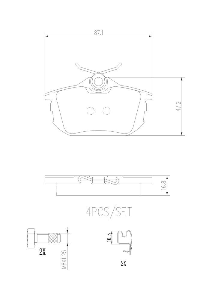 2004, 2003, 2002, 2001, 2000 Volvo S40 Disc Brake Pad Set