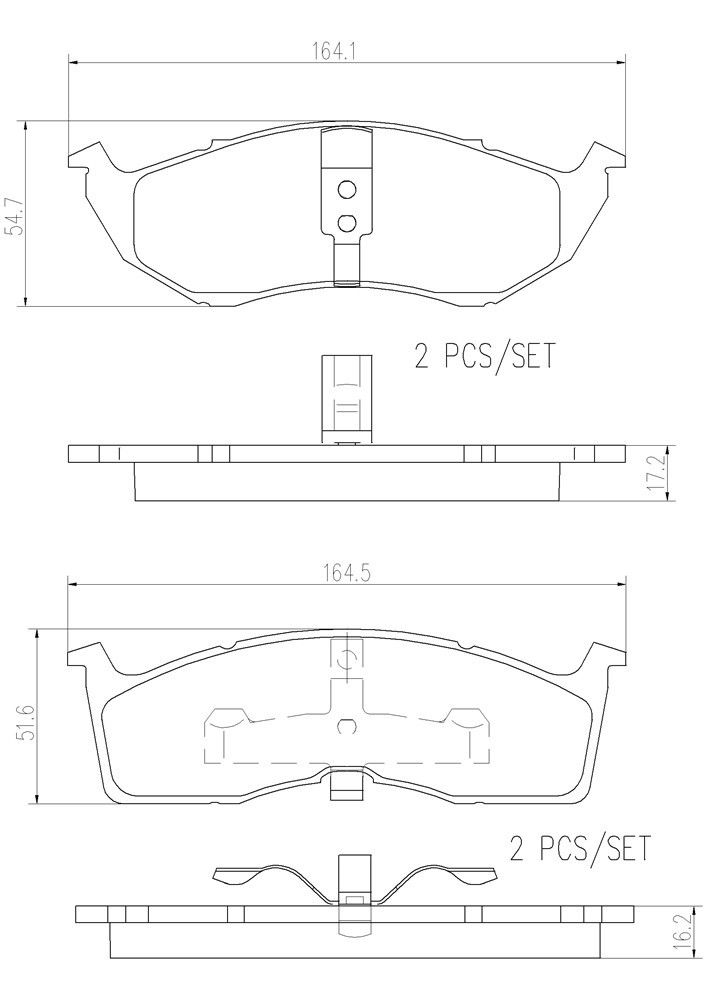 2004, 2003, 2002, 2001, 2000, 1999, 1998, 1997, 1996, 1995, 1994, 1993 Dodge Intrepid Disc Brake Pad Set