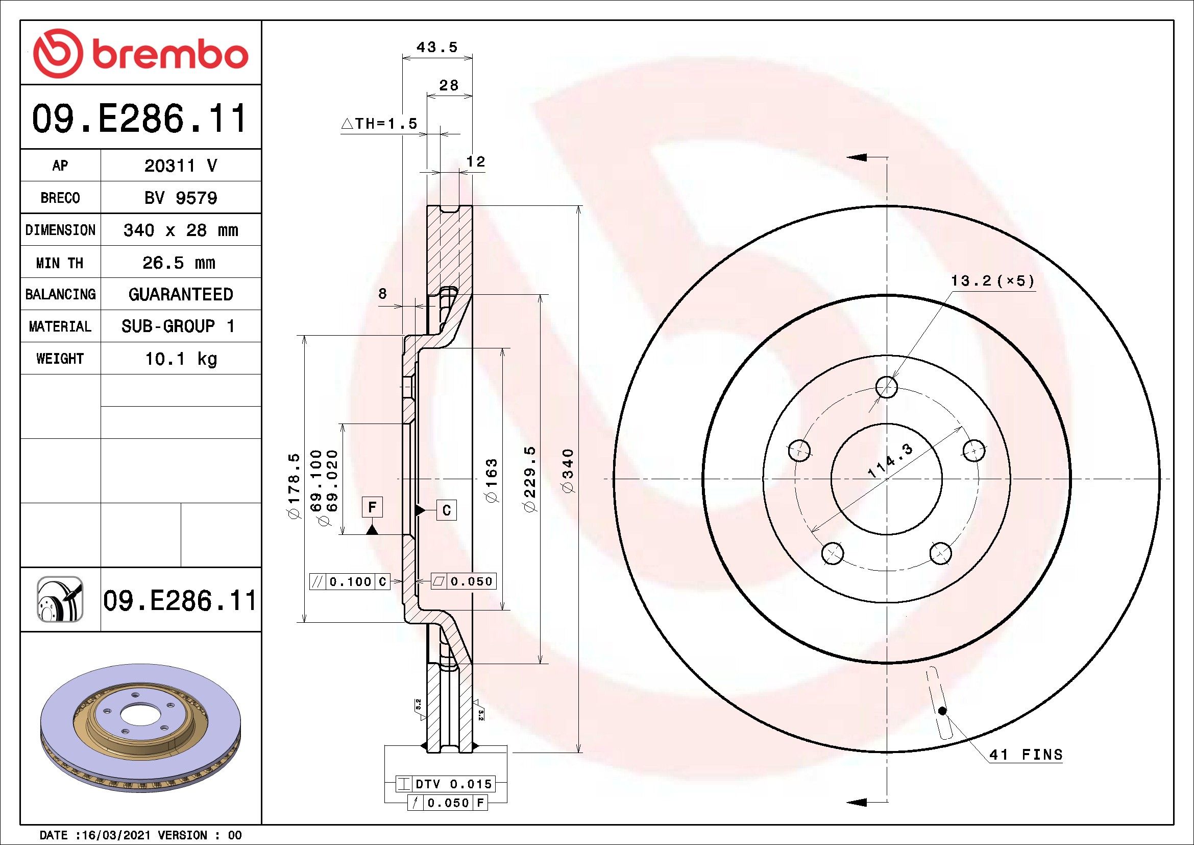2009, 2008 Dodge Caliber Disc Brake Rotor