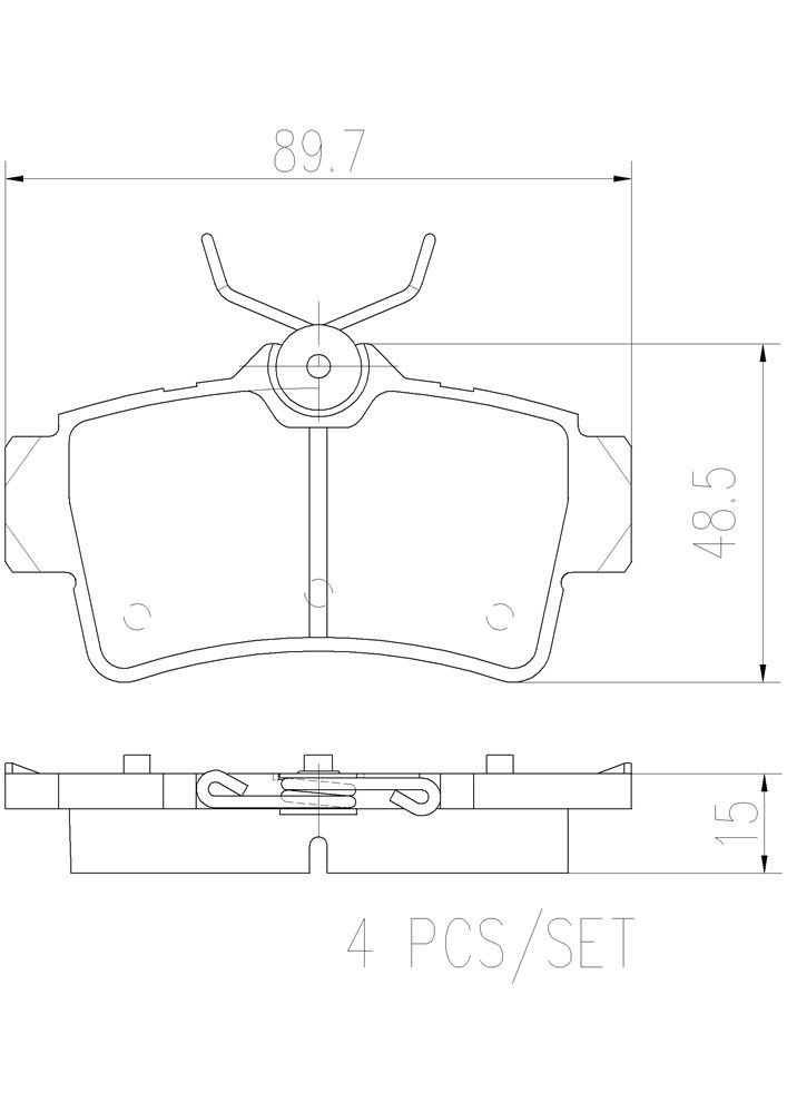 2004, 2003, 2002, 2001, 2000, 1999, 1998, 1997, 1996, 1995, 1994 Ford Mustang Disc Brake Pad Set