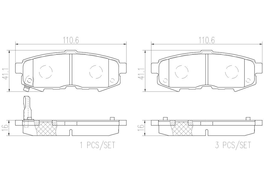 2006, 2005, 2004 Mazda MPV Disc Brake Pad Set
