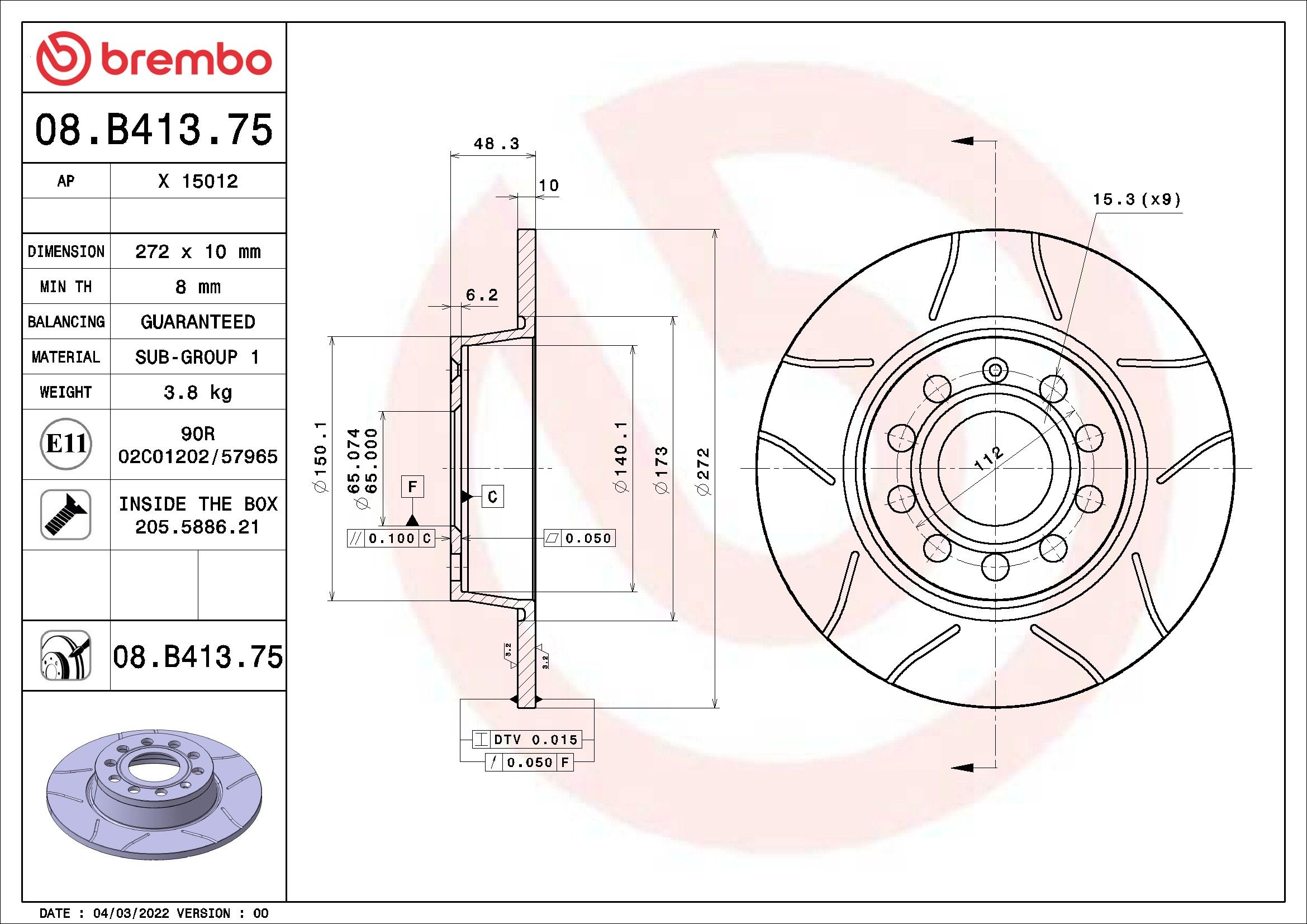 2024, 2023 Audi RS3 Disc Brake Rotor