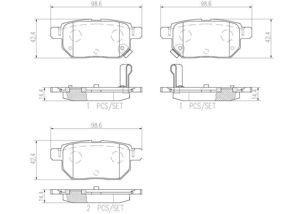 2022, 2021, 2020, 2019, 2018, 2017, 2016, 2015, 2014, 2013, 2012, 2011, 2010 Toyota Prius Disc Brake Pad Set