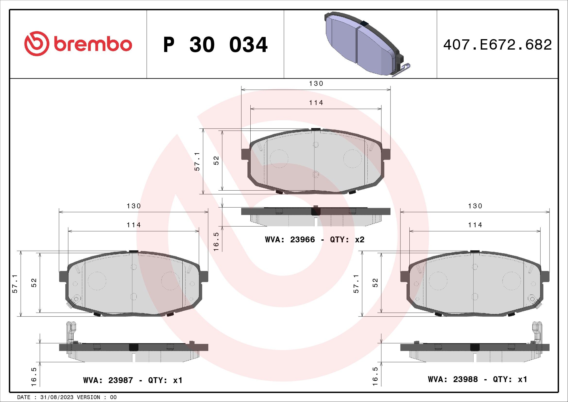 2013, 2012, 2011, 2010 Kia Forte Disc Brake Pad Set