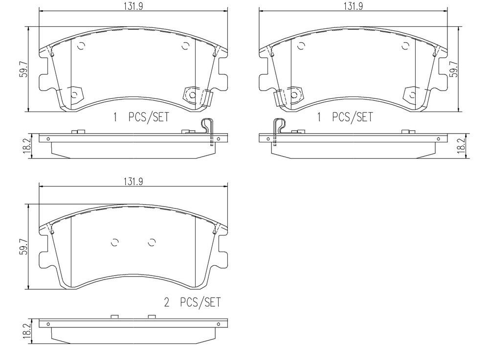 2005, 2004, 2003 Mazda 6 Disc Brake Pad Set