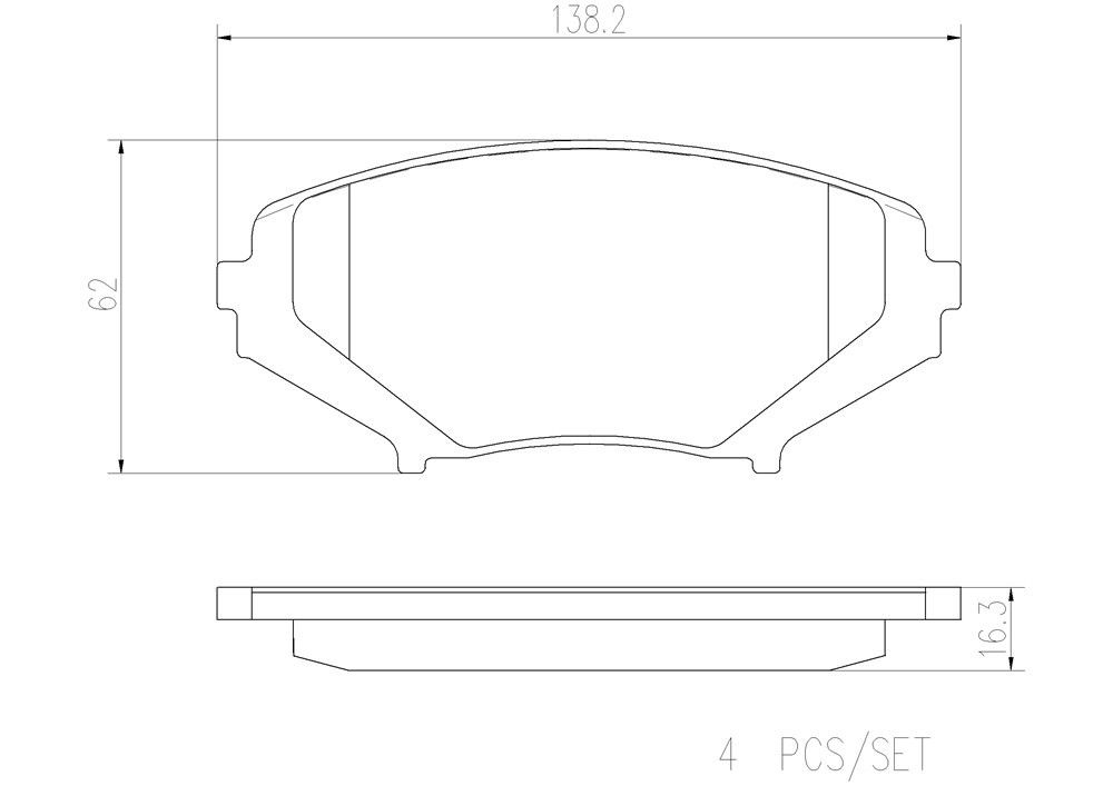 2011, 2010, 2009, 2008, 2007, 2006, 2005, 2004 Mazda RX-8 Disc Brake Pad Set