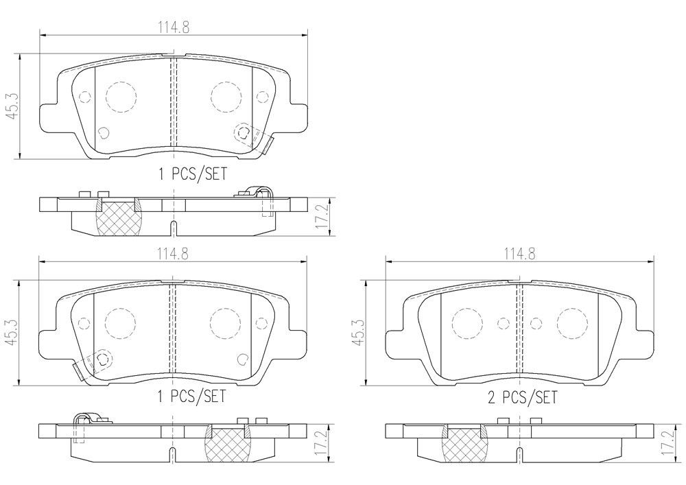 2019, 2018, 2017, 2016, 2015, 2014, 2013 Cadillac ATS Disc Brake Pad Set