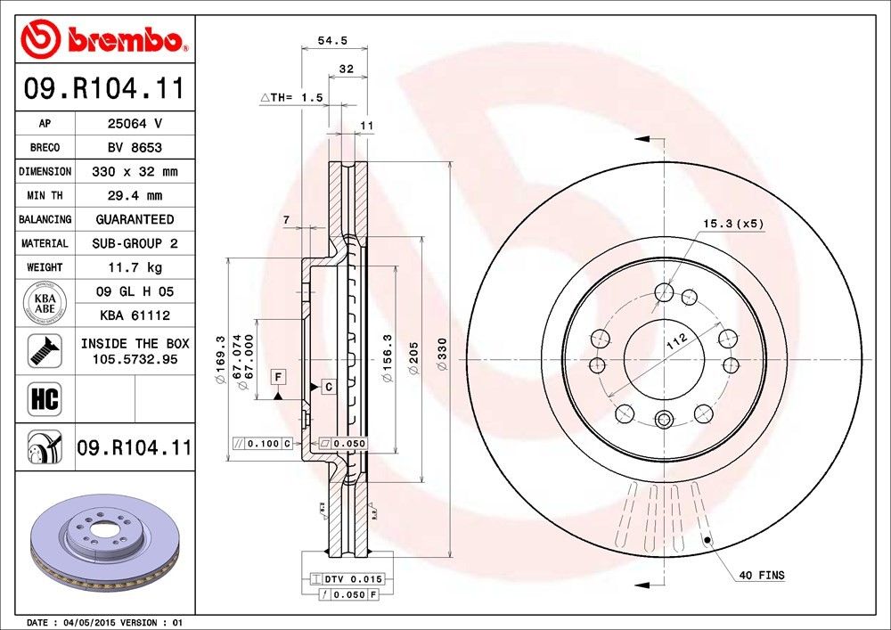 2009, 2008, 2007 Mercedes-Benz ML320 2007-2009 Mercedes-Benz ML320 Disc Brake Rotor