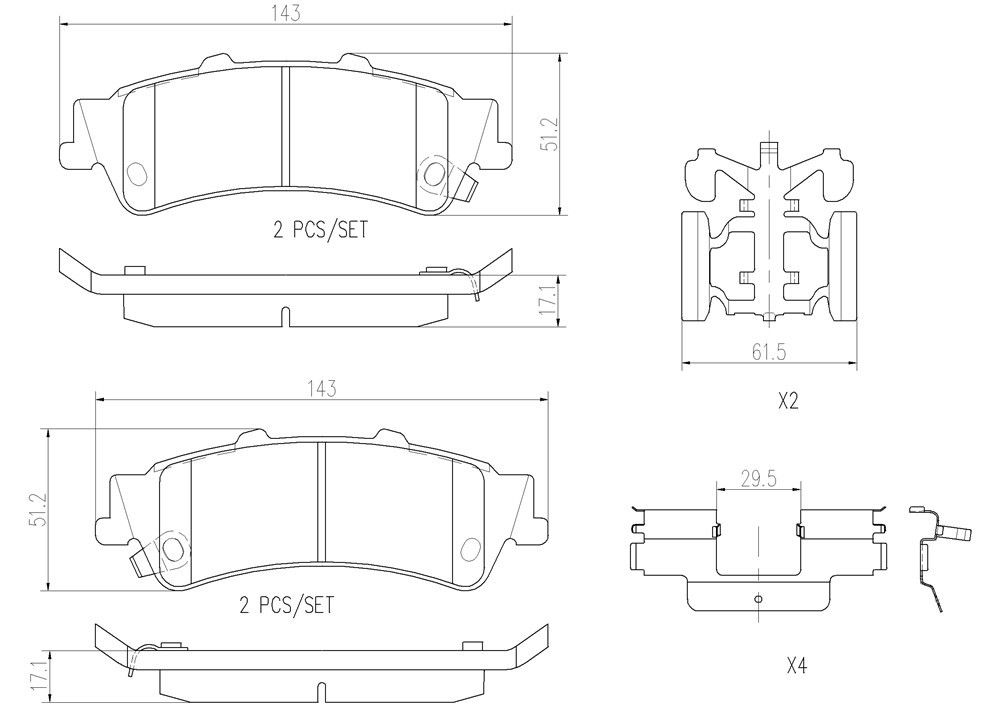 2005, 2004, 2003 Chevrolet Astro Disc Brake Pad Set