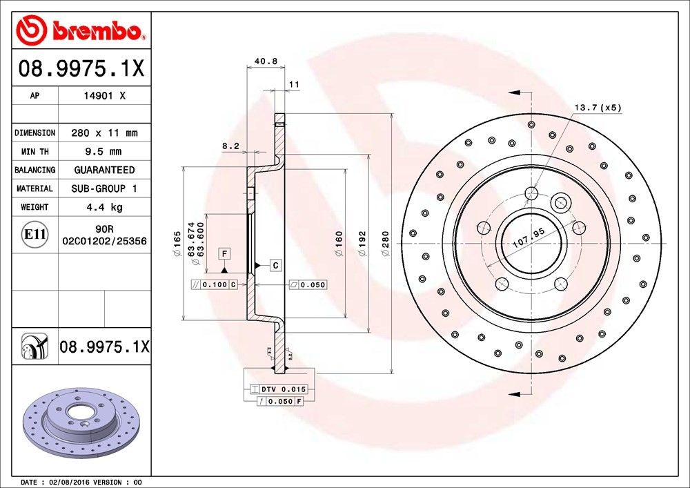 2013, 2012, 2011, 2010, 2009, 2008, 2007, 2006 Volvo C70 Disc Brake Rotor
