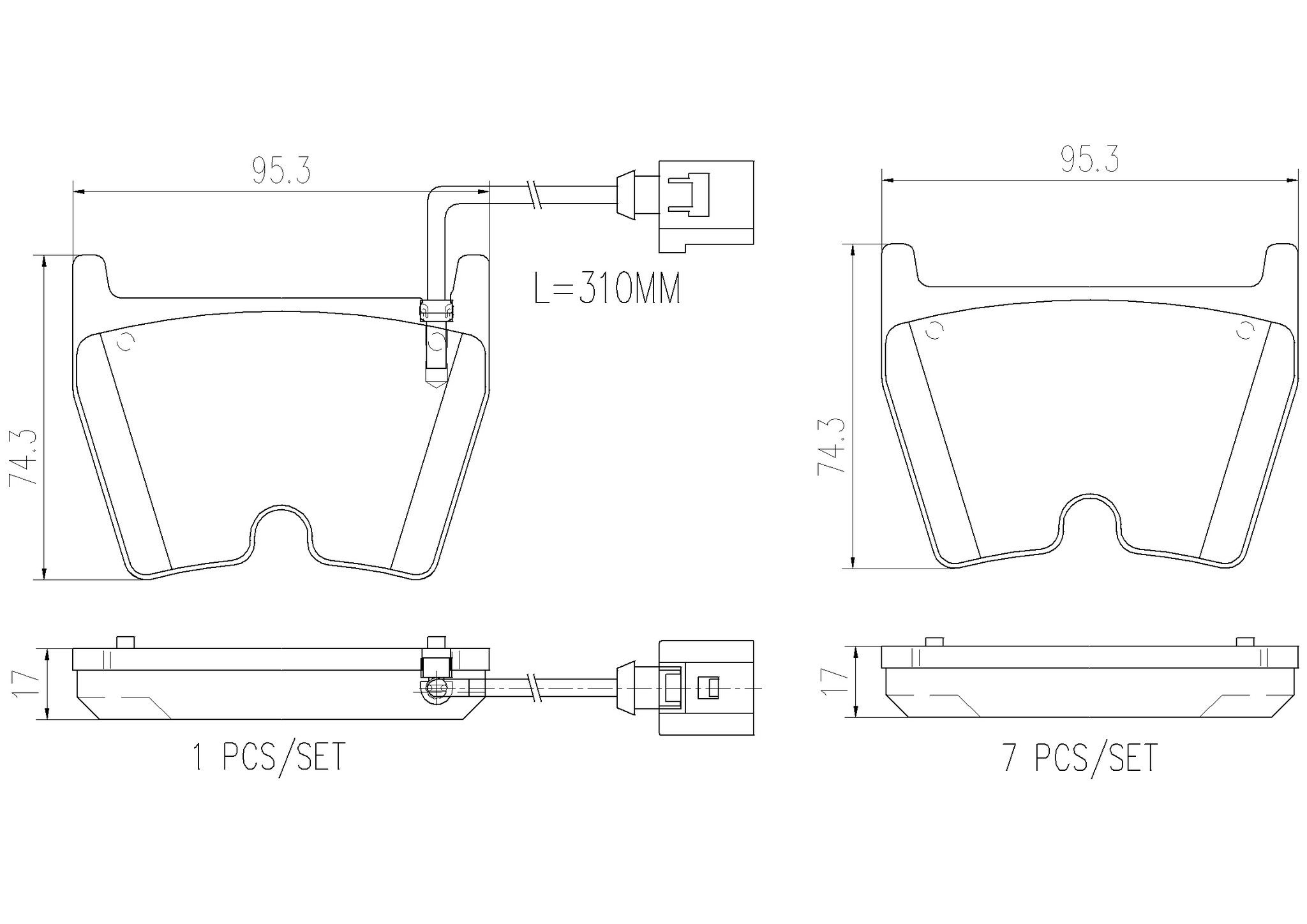 2020, 2019, 2018, 2017 Audi RS3 Disc Brake Pad Set