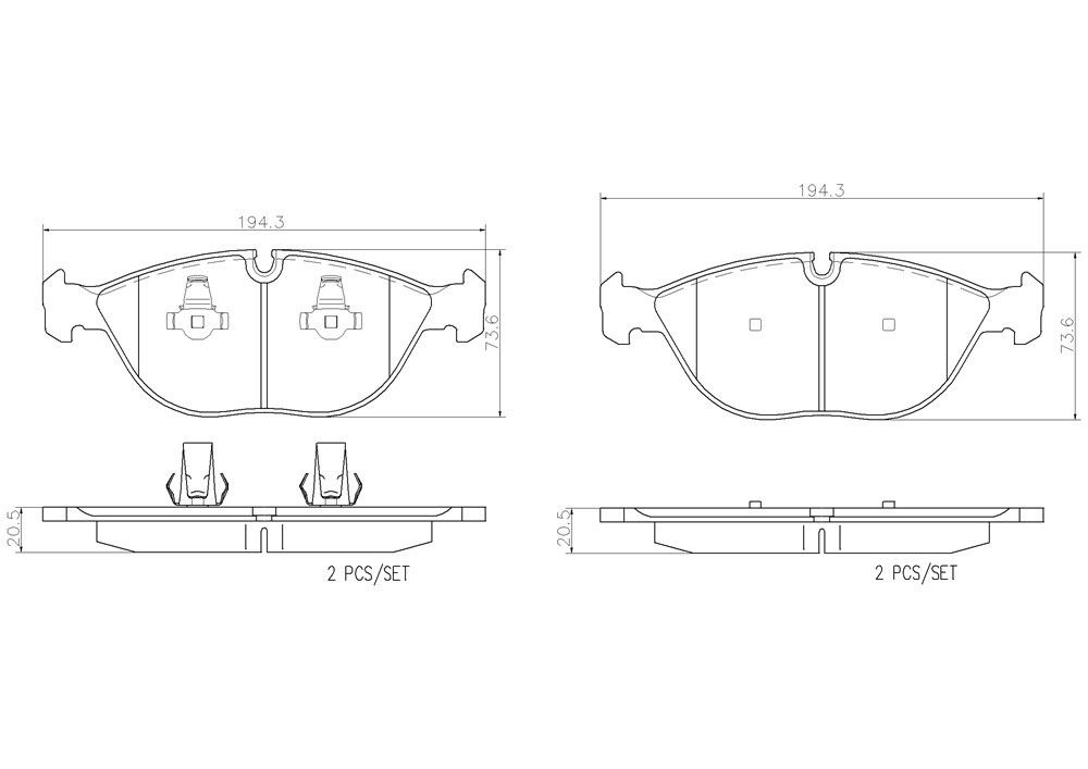 2006, 2005 Chrysler Crossfire Quattro Disc Brake Pad Set