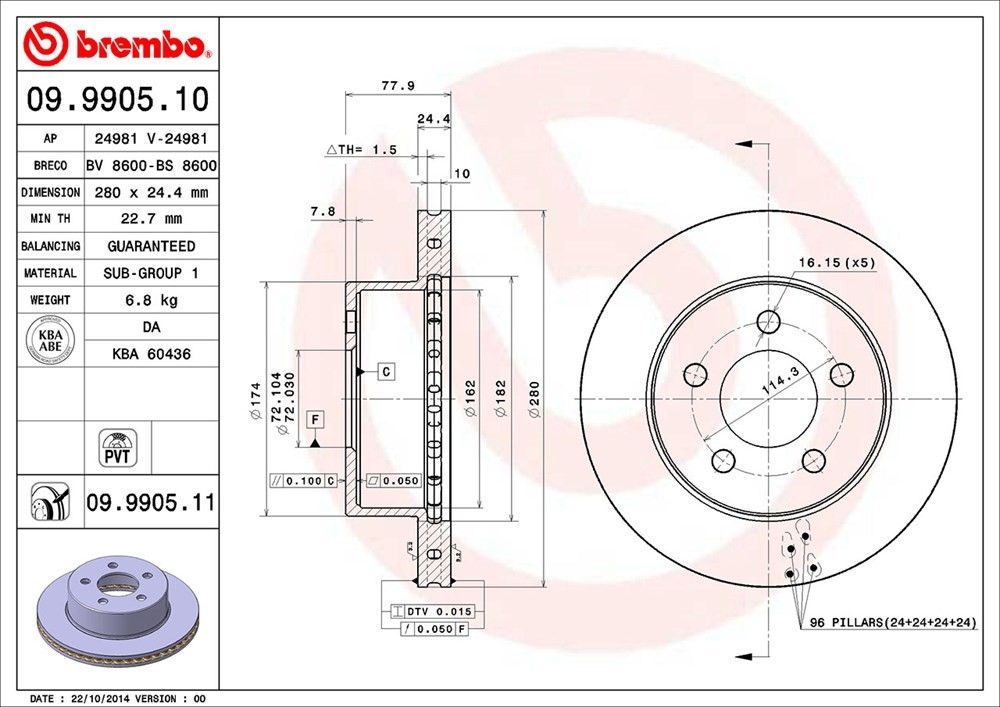 2001, 2000 Jeep Cherokee Disc Brake Rotor