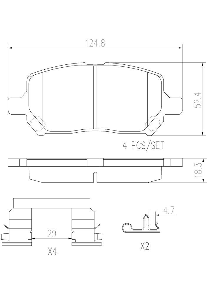 2007, 2006, 2005, 2004, 2003 Saturn Ion Disc Brake Pad Set