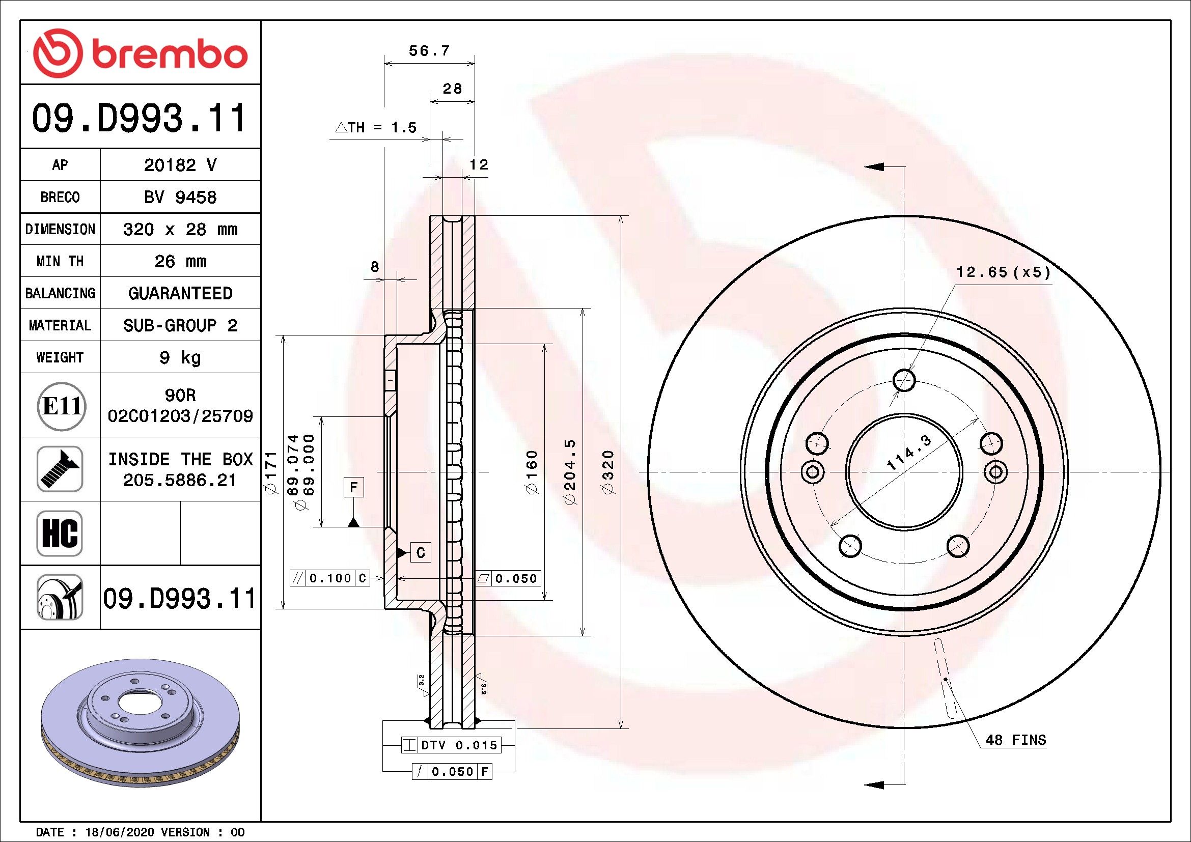 2023, 2022, 2021, 2020, 2019 Genesis G70 Disc Brake Rotor